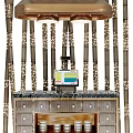 Elegant Modern Luxury Sideboard Cabinet Featuring Gold Metal Frame Wooden Body Drawers And Storage