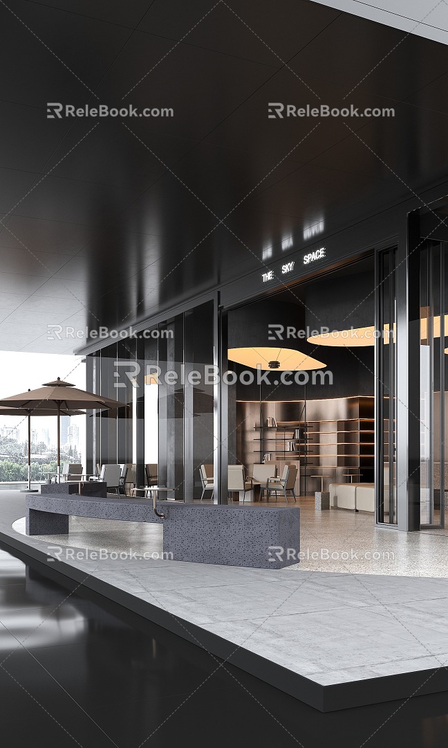 Modern Cafe Real Scene Copy 3d model