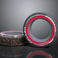 Bridgestone Car Tire With Red Ring Design And Tread Pattern Automotive Part 3d model