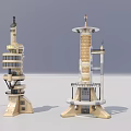 Cartoon Scene With Various Creative Buildings And Unique Architectural Designs 3d model