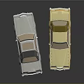 Two Classic Vintage Sedans With Silver And Gold Shiny Bodies And Reflections
