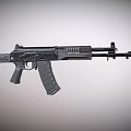 Modern Tactical Assault Rifle Weapon Design With Black Coating And Picatinny Rail