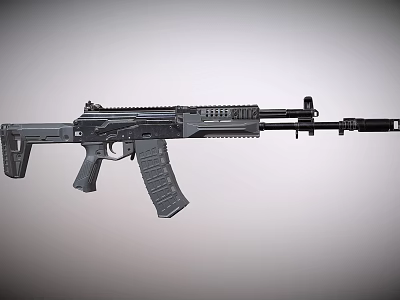 Modern Tactical Assault Rifle Weapon Design With Black Coating And Picatinny Rail 3d model