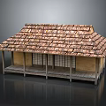 Traditional Cottage With Tile Roof Wooden Porch And Sliding Lattice Windows
