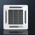 Modern White Ceiling Mounted Air Conditioner Fan with Grille Panel and Efficient Cooling Design 3d model