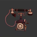 Vintage Electronic Telephone With Classic Rotary Dial Coiled Cord And Metal Components