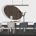 Modern Dining Table and Chair Combination Simple Dining Table and Chair Combination 3d model