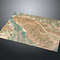 Stunning Aerial View Of Mountainous Terrain With Winding Rivers And Colorful Landforms