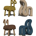 Stylish Leisure Chairs With Unique Curved Shapes And Multiple Colors Design