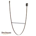 Modern Linear Pendant Light With Brown Cords And Metal Bar Design