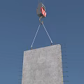 Concrete Slab Structure with Blue Support Poles and Exposed Steel Bars at Construction Site