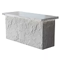 Modern Marble Bar Counter With Textured Base And Smooth Top Surface Design 3d model