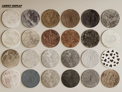 Various Round Carpets With Different Colors And Texture Patterns For Home Decor Display Collection 3d model