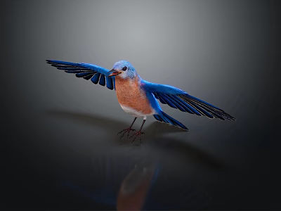 Modern bird tropical bird ornamental bird 3d model
