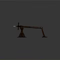 Ancient Medieval Siege Weapon Ballista With Wooden Frame And Metal Components
