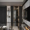 Elegant Modern Dining Living Room With Black Table Grey Chairs And Flower Vase