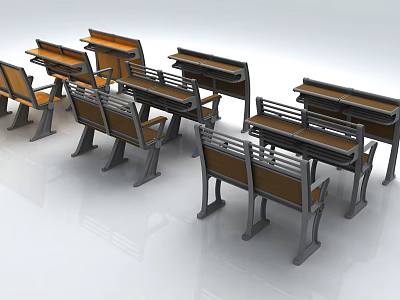 Modern Armchair With Wooden Armrests And Metal Frame For Living Room 3d model
