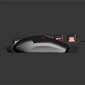 Ergonomic Gaming Keyboard and Mouse Set with Red Backlight and Durable Design 3d model