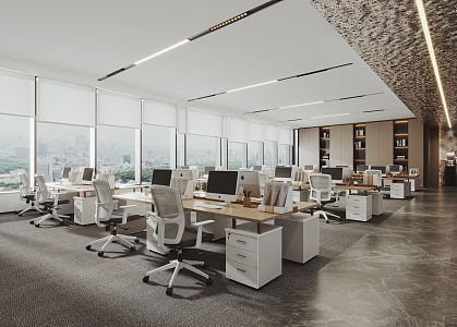 Public office area 3d model