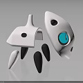 Abstract Robot Creatures Design With White Bodies Blue Eye And Black Legs