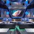 Modern Luxury KTV Interior With Starry Sky Theme Large Screens Sofas And Lighting 3d model
