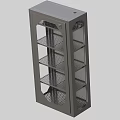 Black Vertical Industrial Equipment Cabinet With Metal Mesh Panels And Shelves