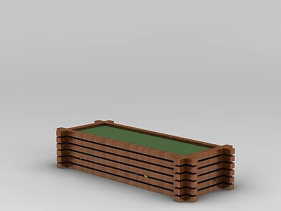 Tech Exhibition Hall Long Wooden Display Cabinet With Green Countertop And Modern Design 3d model