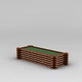 Tech Exhibition Hall Long Wooden Display Cabinet With Green Countertop And Modern Design