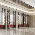 Modern lobby reception desk lobby 3d model