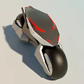 Futuristic Modern Motorcycle With Geometric Body Design Red Accents And Black Wheels