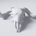 Vintage White Textured Cow Skull Decorative Ornament For Home Decor Accent