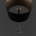 Modern Floor Lamp With Black Shade And Sleek Metallic Tripod Stand