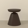 Minimalist Dark Brown Coffee Table With Round Top And Conical Base 3d model