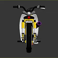 Vintage Yellow And White Motorcycle With Retro Design Classic Seat And Shiny Wheels