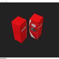 Two Red Coca Cola Vending Machines With Logo And Digital 3d model