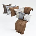 Stylish Decorative Pillows With Various Patterns And Colors For Couch Decoration 3d model