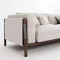 Modern Sectional Sofa With Linen Upholstery And Wooden Frame Legs Design