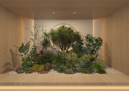 Modern landscape sketch plant 3d model