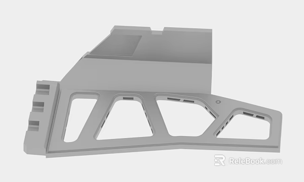Gray 3D Mechanical Component With Multiple Holes And Structural Design 3d model 