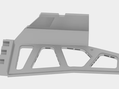 Gray 3D Mechanical Component With Multiple Holes And Structural Design 3d model