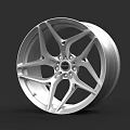 Silver Alloy Car Wheel Rim With Modern Stylish Spokes Design