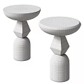 Unique Dining Tables With Geometric Bases And Round Tabletops In Various Materials 3d model