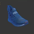 Puma Gray Sports Shoes With Mesh Upper Red Sole And Modern Design For Daily Wear