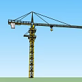 modern crane tower cap type tower crane 3d model