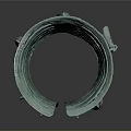 Ancient Bronze Sculpture Carved With Ribbed Design And Hanging Ornaments