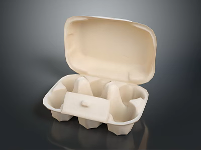 Open Eco Friendly Pulp Egg Carton With Compartment Structure For Sustainable Eggs Packaging 3d model