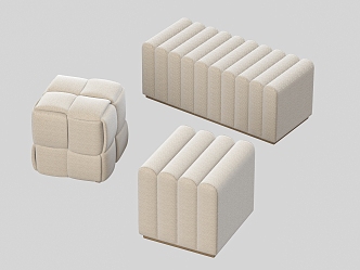 Modern Stool Cashmere Cake Stool 3d model