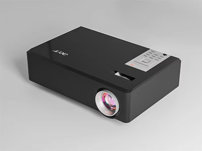 JVC Black Projection Monitoring Device with Control Panel and Lens for Surveillance 3d model
