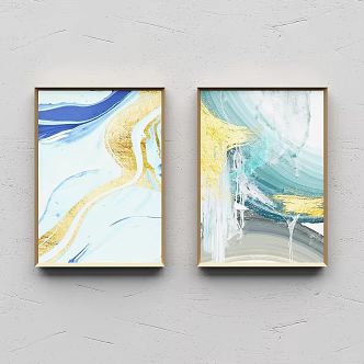 Modern Simple Light Luxury Abstract Hanging Painting 3d model