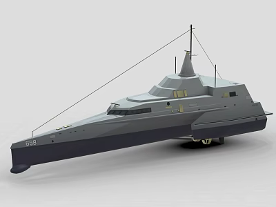Modern Warship Featuring Sleek Aerodynamic Hull And Prominent Command Bridge Structure 3d model
